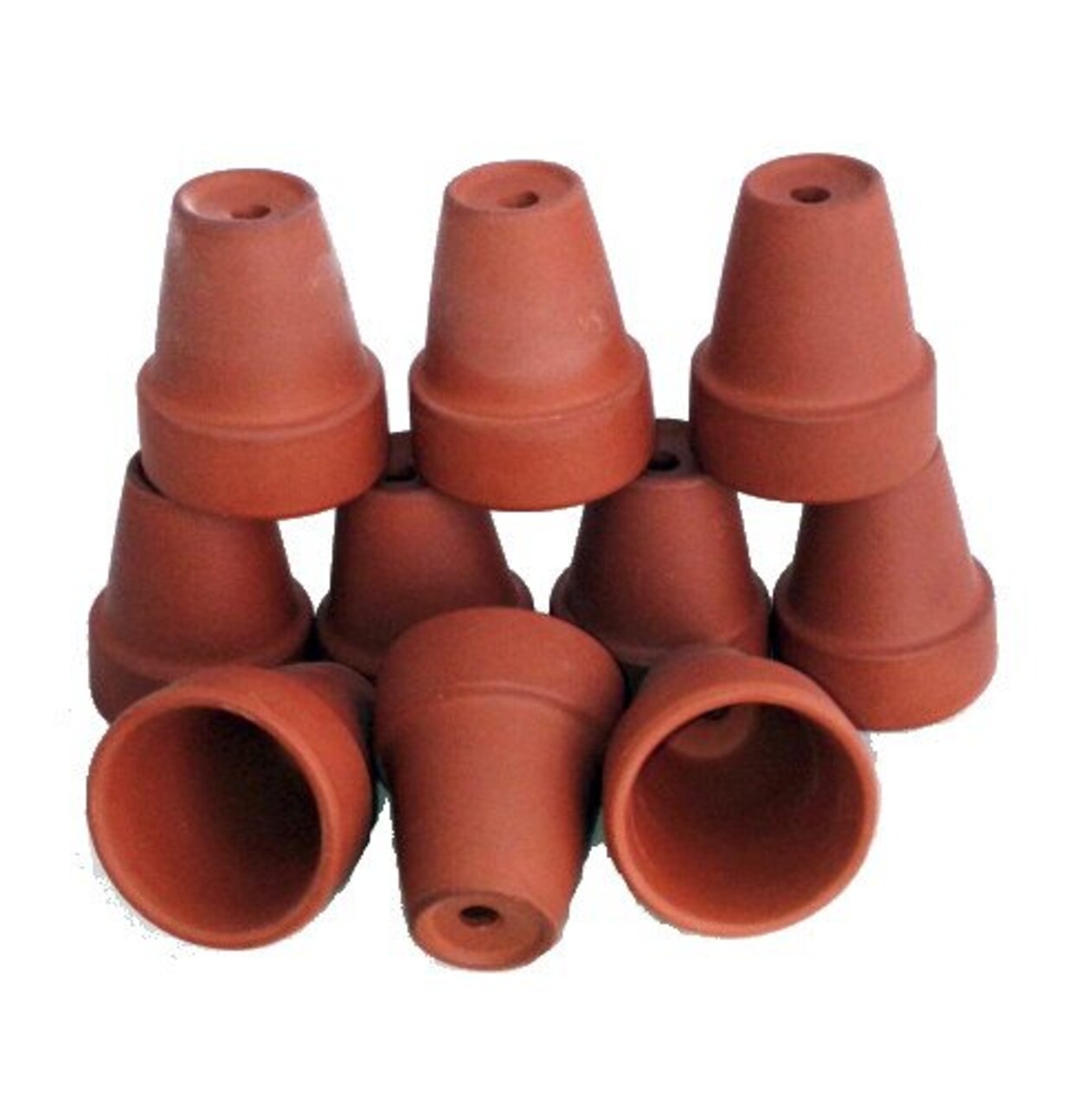 10 - Ultra Mini 1 1/2" x 1 7/8" Clay Pots - Great for Crafts and Fairy Gardens